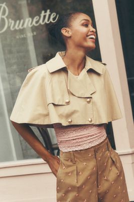Maeve Cropped Trench Cape