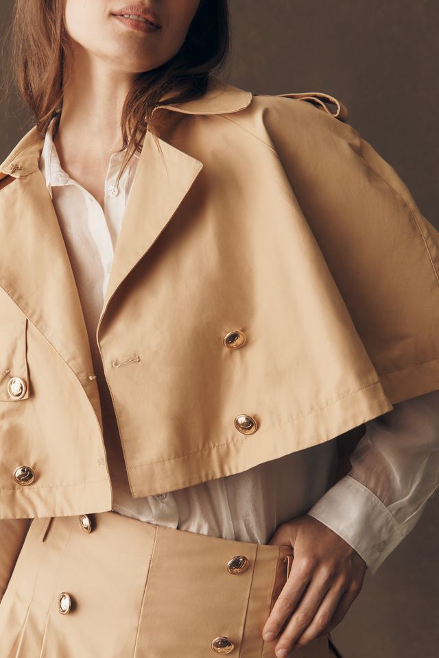 Maeve Cropped Trench Cape #3