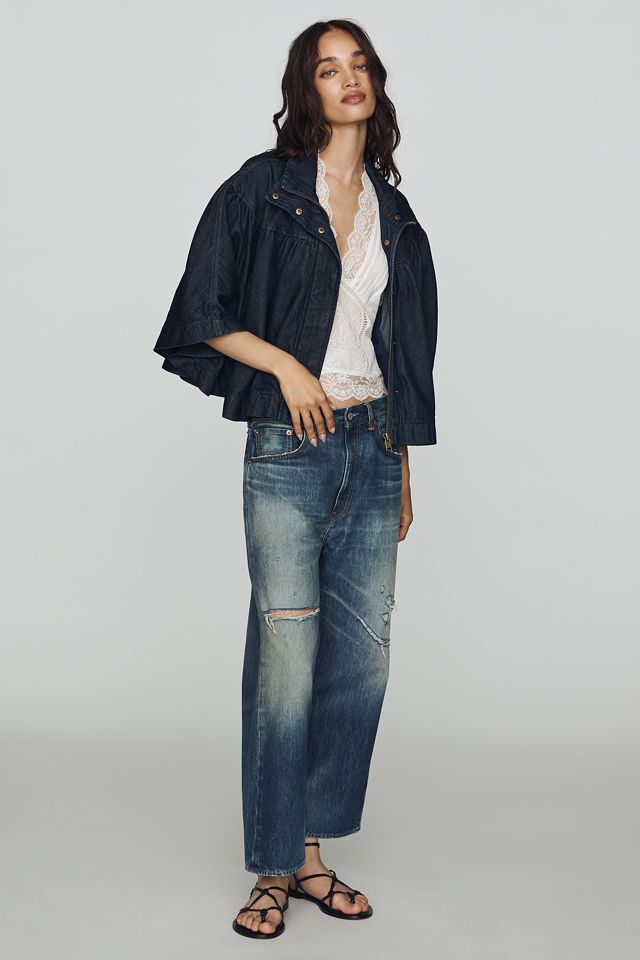 By Anthropologie Denim Funnel-Neck Jacket #1