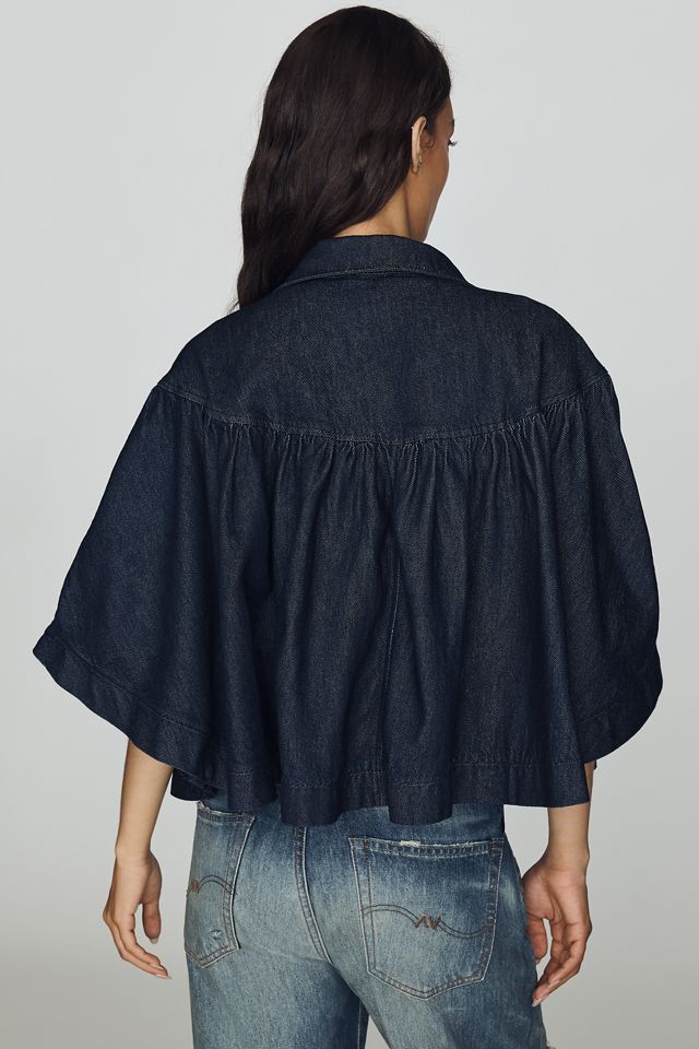 By Anthropologie Denim Funnel-Neck Jacket #2