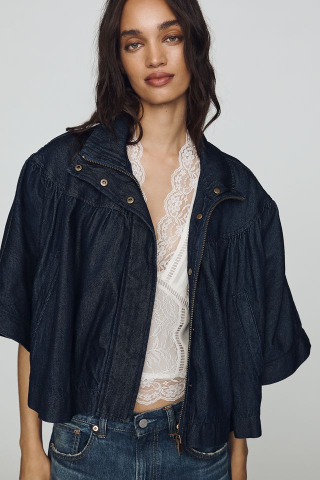 By Anthropologie Denim Funnel-Neck Jacket #3