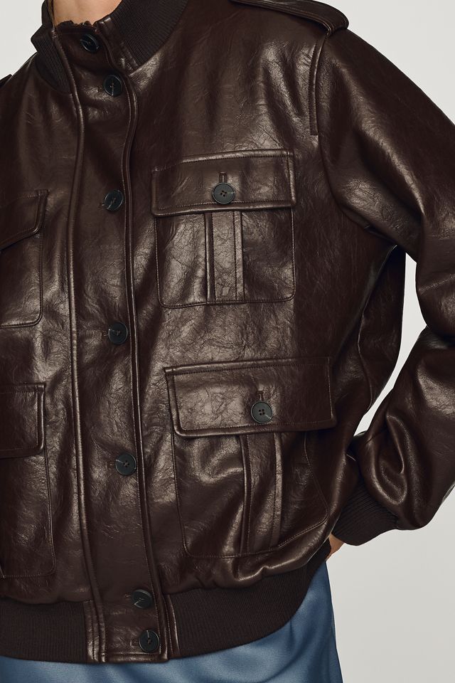Maeve Faux-Leather Utility Jacket #4