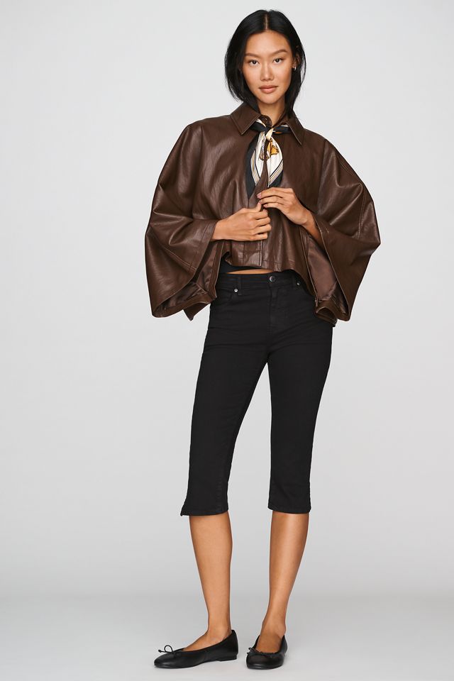 Maeve Faux-Leather Cape Jacket #2