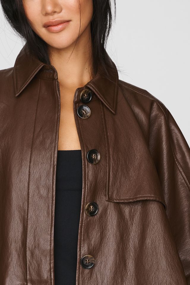 Maeve Faux-Leather Cape Jacket #3