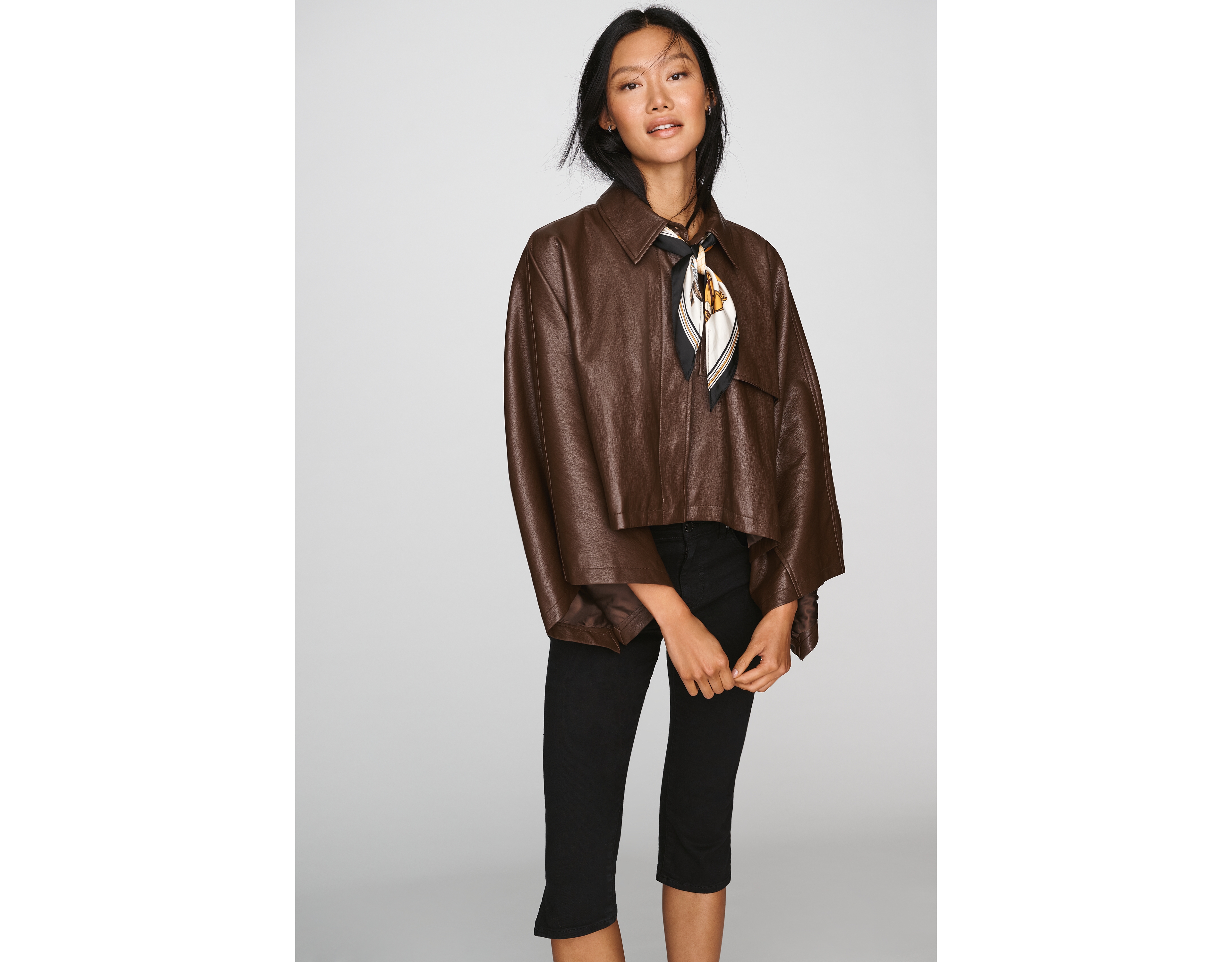 Maeve Faux Leather Cape Jacket