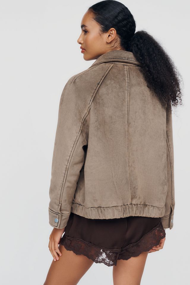 Pilcro Aviator Faux Suede Jacket #2
