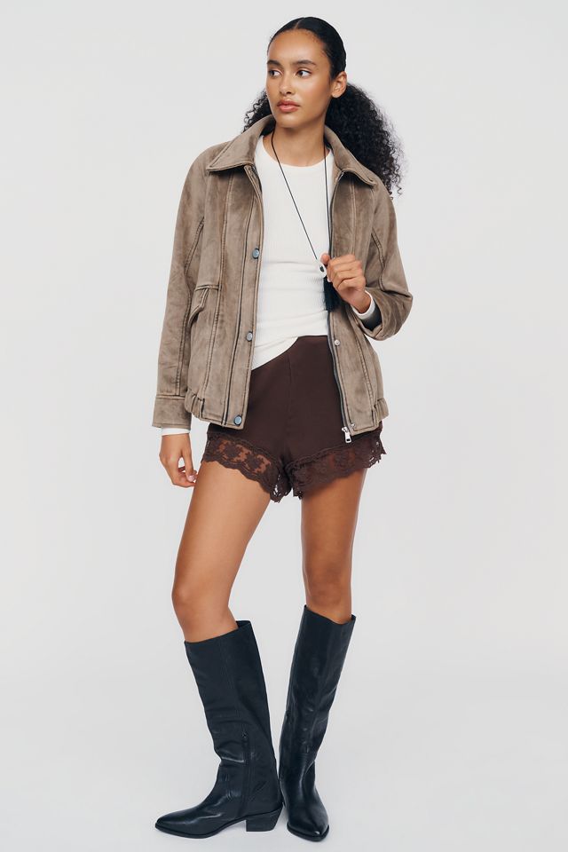 Pilcro Aviator Faux Suede Jacket #3
