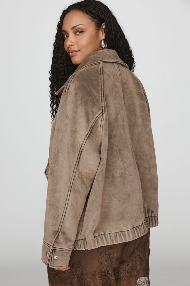 Pilcro Aviator Faux Suede Jacket #7