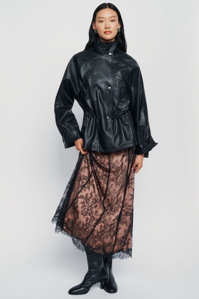 By Anthropologie Faux-Leather Cinched Jacket #1
