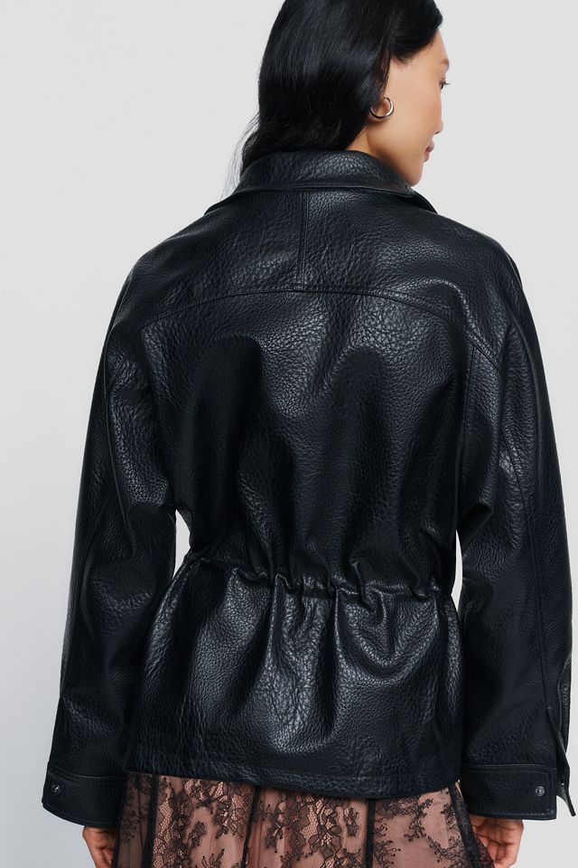By Anthropologie Faux-Leather Cinched Jacket #3