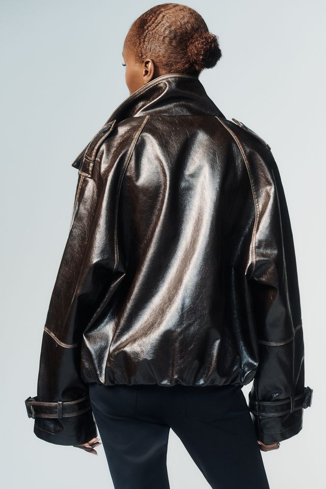 Pilcro Washed Faux-Leather Jacket #4