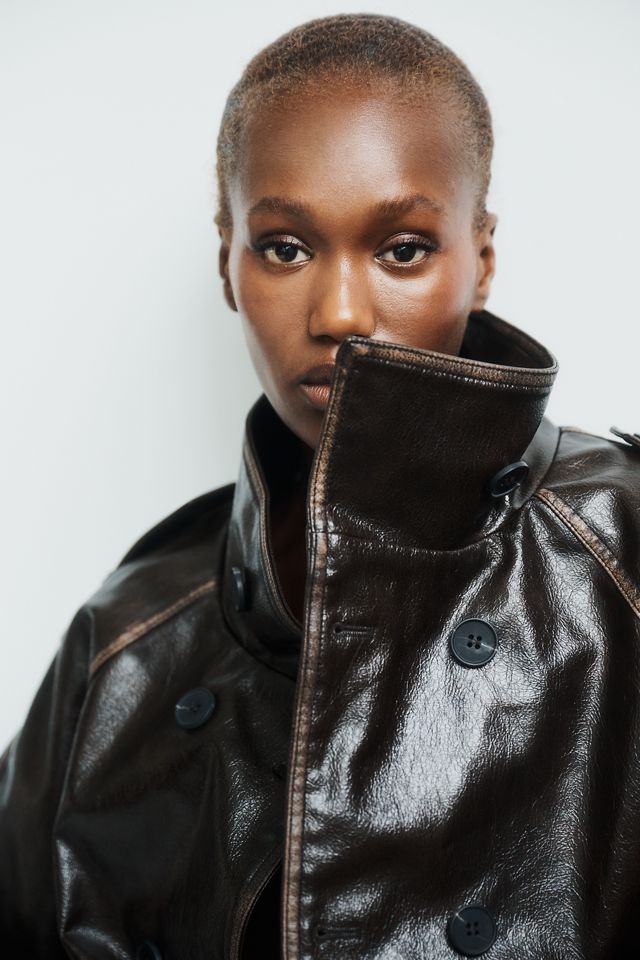 Pilcro Washed Faux-Leather Jacket #5