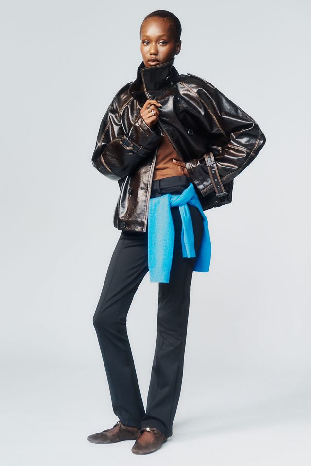 Pilcro Washed Faux-Leather Jacket #6