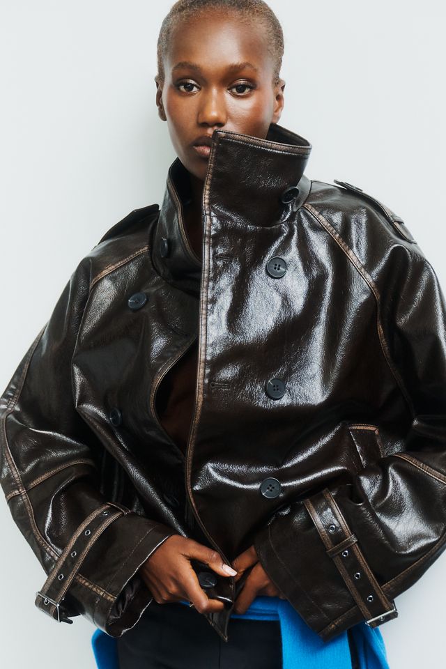 Pilcro Washed Faux-Leather Jacket #2