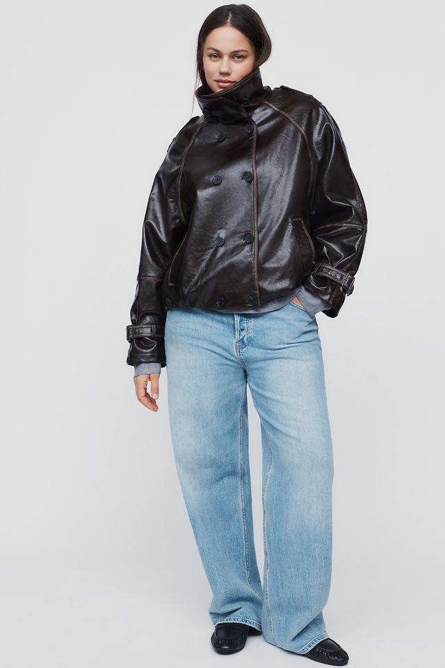 Pilcro Washed Faux-Leather Jacket #8