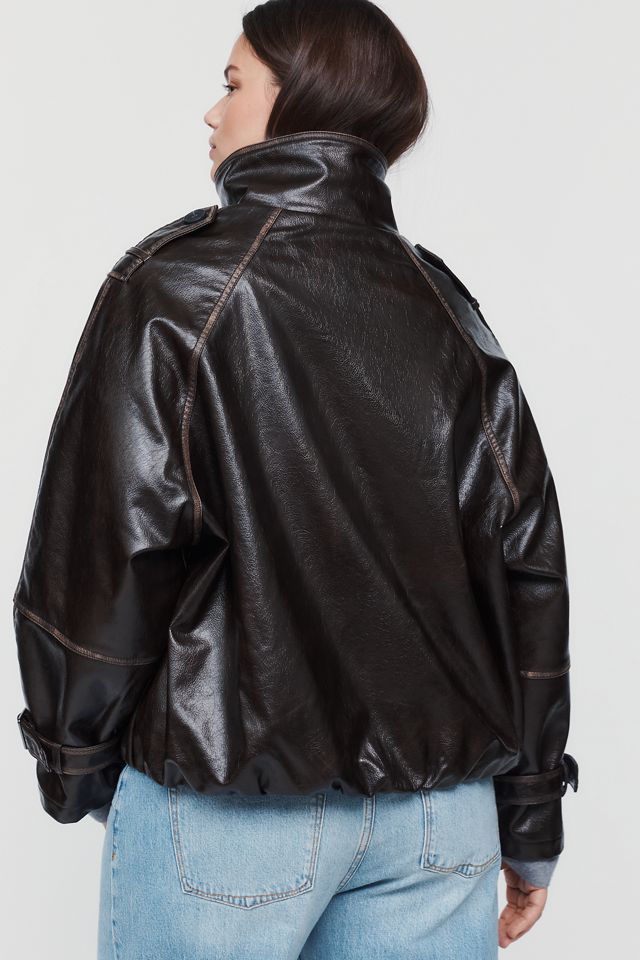 Pilcro Washed Faux-Leather Jacket #9