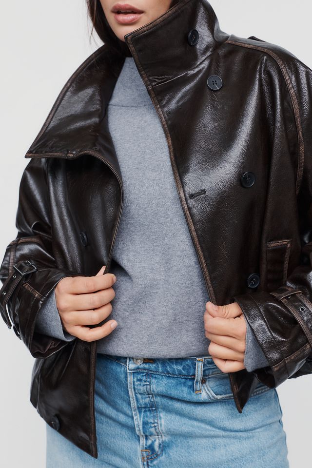 Pilcro Washed Faux-Leather Jacket #11