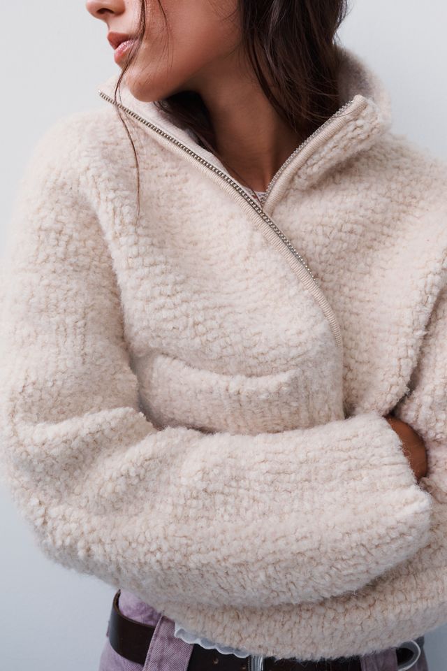 Pilcro Marlow Fleece Zip-Front Sweater #1