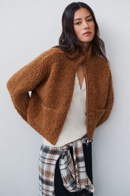 Pilcro Marlow Fleece Zip-Front Sweater