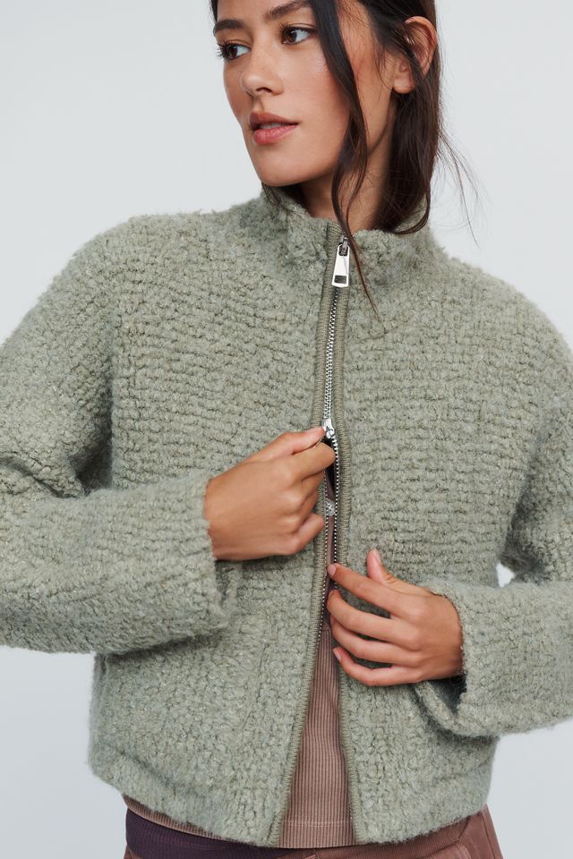 Pilcro Marlow Fleece Zip-Front Sweater | Anthropologie