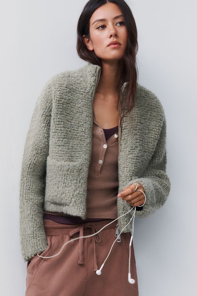 Pilcro Marlow Fleece Zip-Front Sweater | Anthropologie