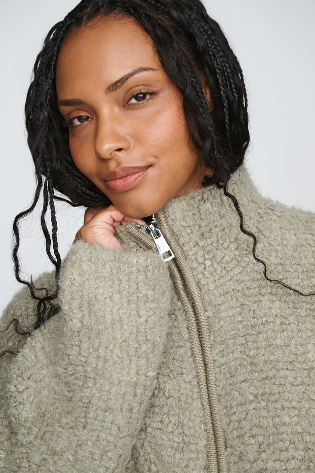 Pilcro Marlow Fleece Zip-Front Sweater | Anthropologie