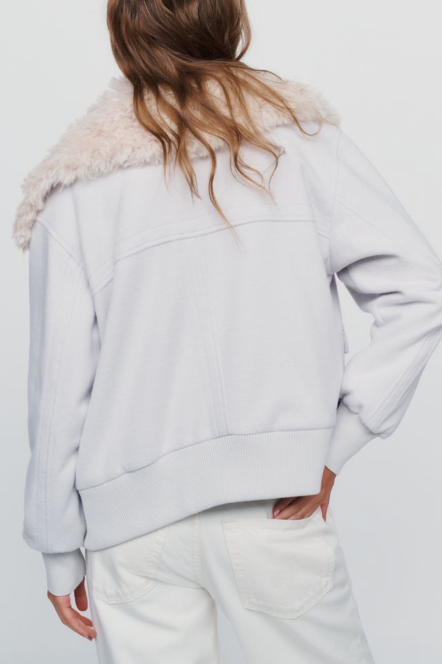 Pilcro Faux Fur Collared Jacket #1