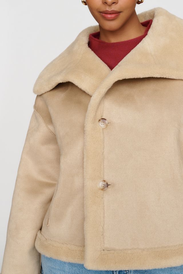 Maeve Funnel Neck Reversible Sherpa Fleece Jacket #6