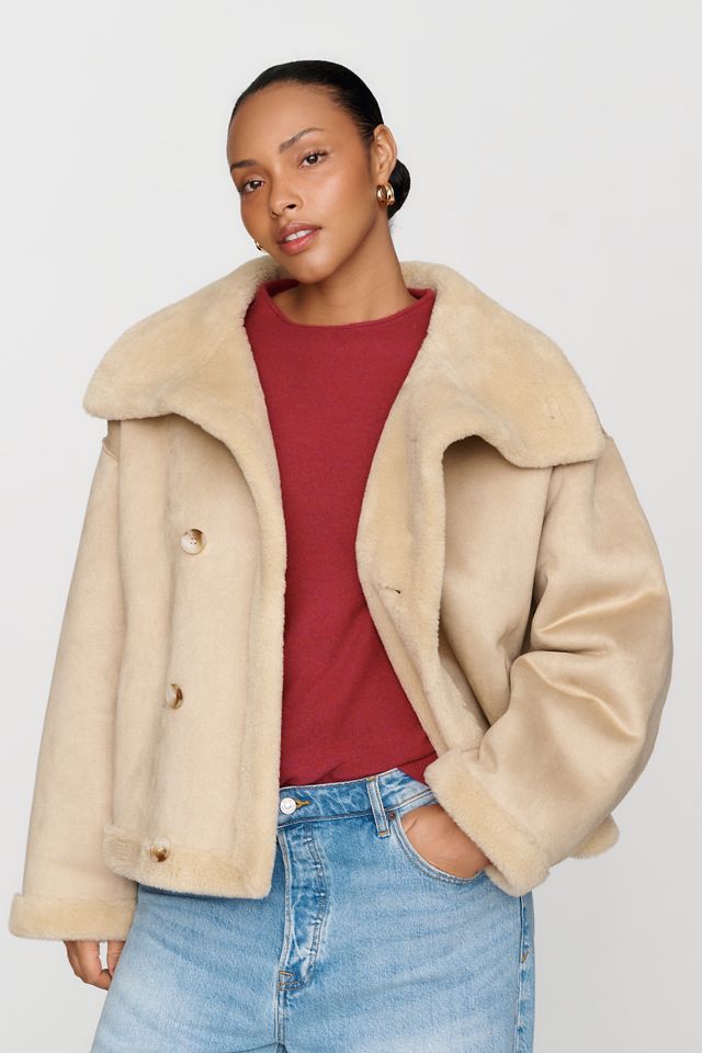 Maeve Funnel Neck Reversible Sherpa Fleece Jacket #5