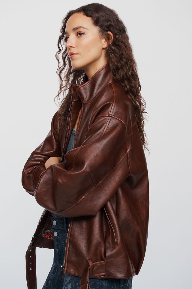 By Anthropologie Belted Faux Leather Jacket #2
