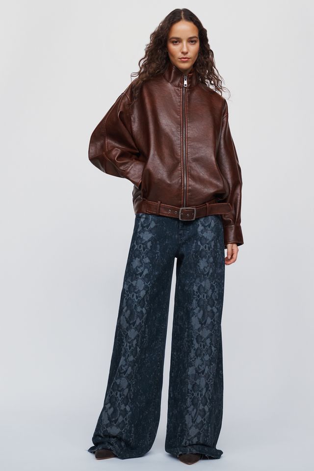 By Anthropologie Belted Faux Leather Jacket #4