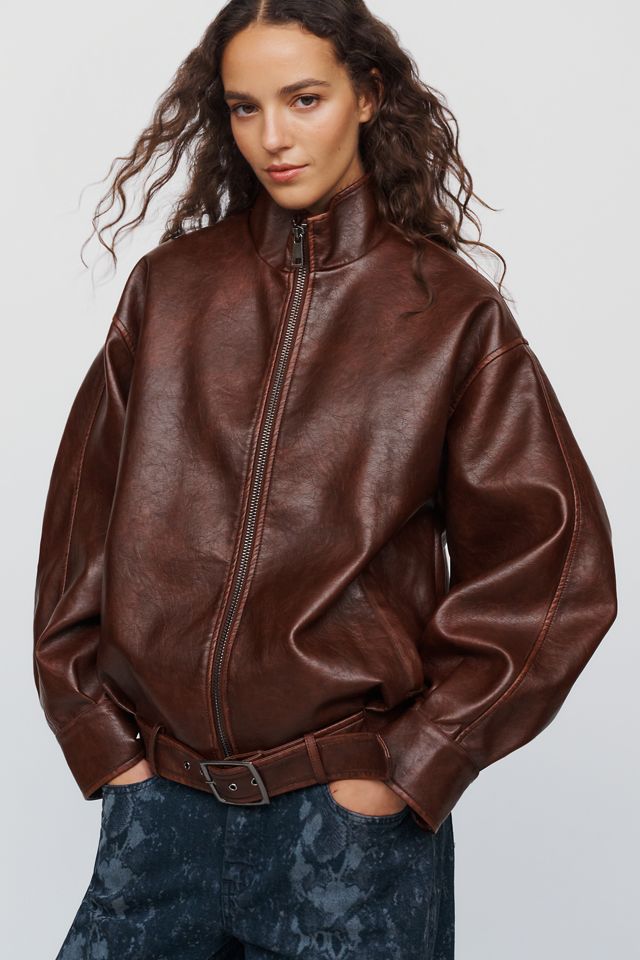 By Anthropologie Belted Faux Leather Jacket #1
