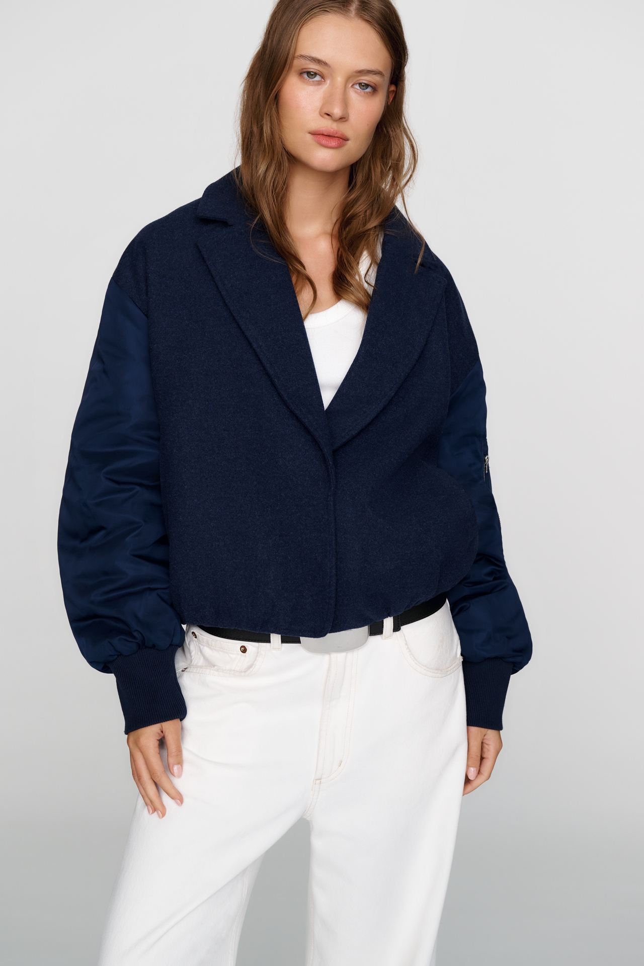 Maeve Wool Blend Notched Collar Jacket