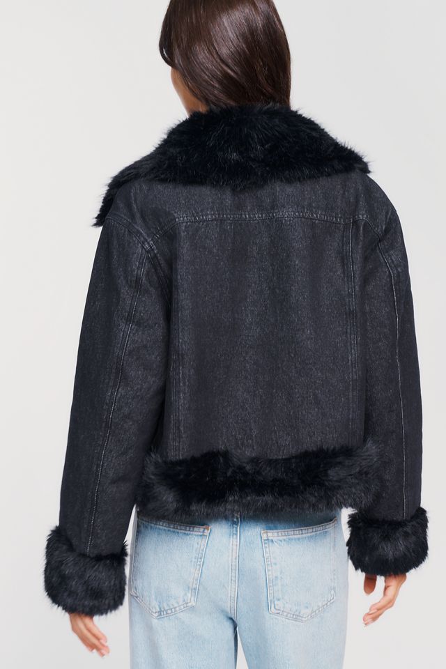 Maeve 100% Cotton Faux Fur Trim Jacket #3