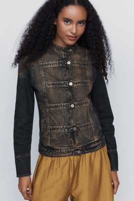 Pilcro Denim Military Jacket by Anthropologie
