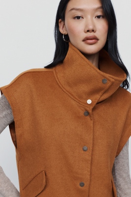 Maeve Wool Blend Funnel Neck Vest by Anthropologie