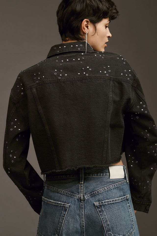 Hudson Glitter Cropped Denim Jacket #1