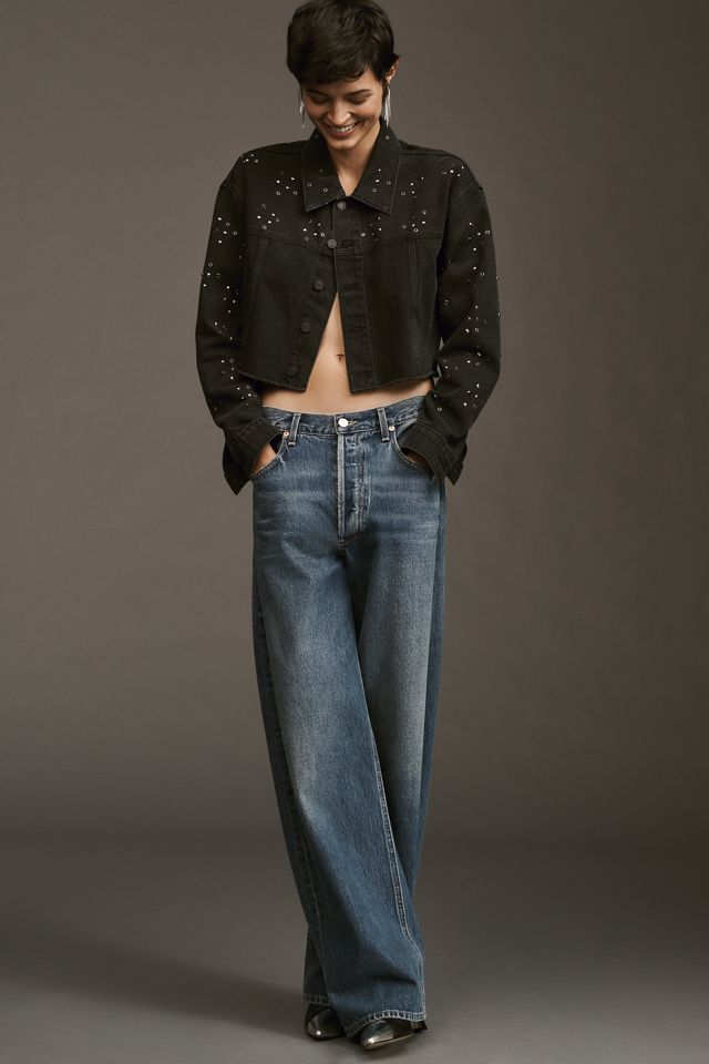 Hudson Glitter Cropped Denim Jacket #2