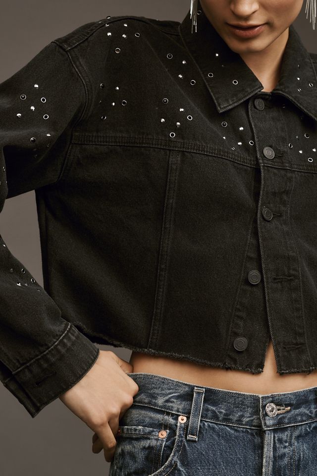 Hudson Glitter Cropped Denim Jacket #3