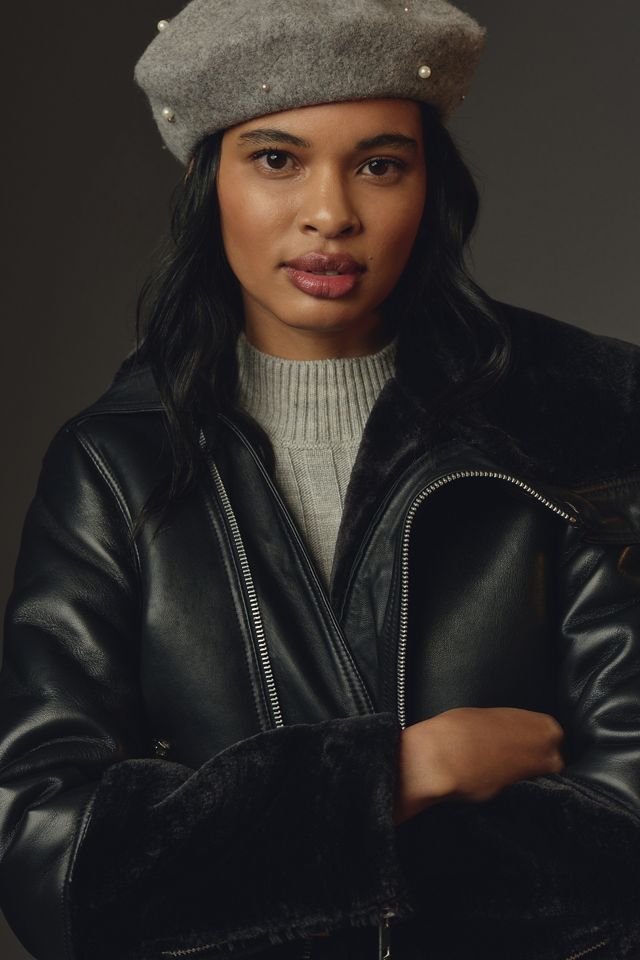Walter Baker Cher Leather Aviator Jacket #3
