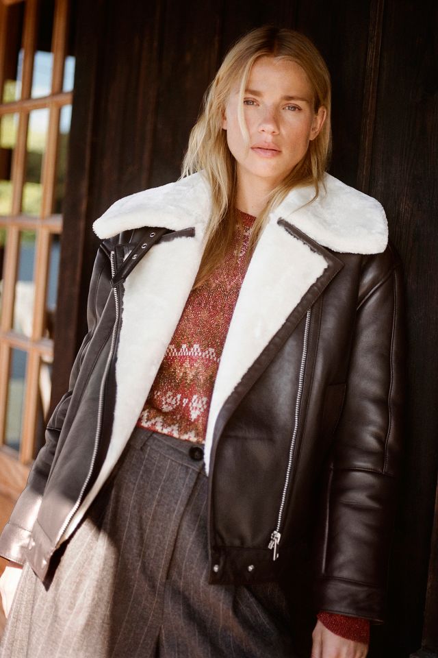 Anthropologie leather sale jacket