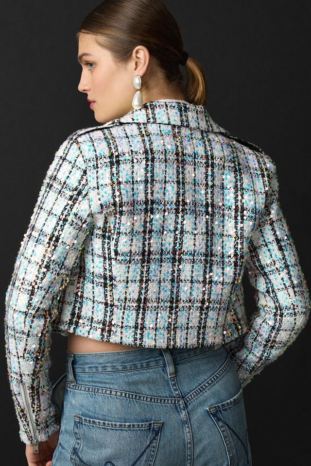 Walter Baker Renae Sequin Tweed Moto Jacket #2