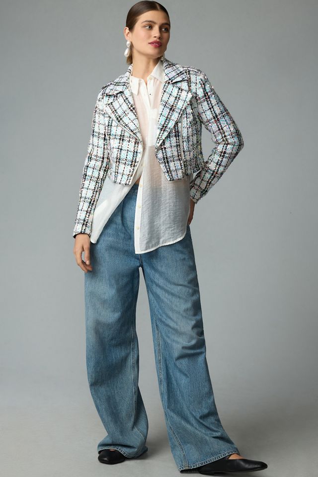 Walter Baker Renae Sequin Tweed Moto Jacket #3