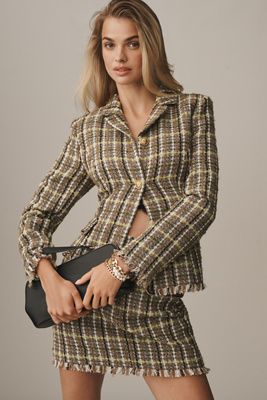 Walter Baker Damon Wool-blend Blazer In Green