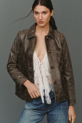 Walter Baker Hillary Leather Jacket In Green