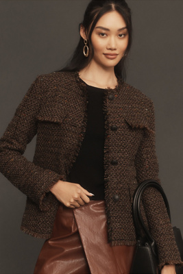 Rag & Bone Ezra Linton Tweed Blazer In Brown