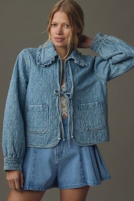 Seventy + Mochi Elodie Frill Denim Dungarees