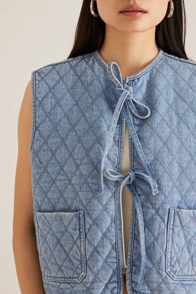 Annie Wear Ethnic Woven Jacquard Tie Front Vest