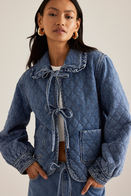 Veste Matelassée Nouée Devant Heidi en Blue taille: M chez Anthropologie - Seventy + Mochi - Modalova
