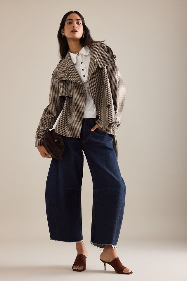 A-WENDE(オウェンド) Plaid Crop Trench coat 新品 A-WENDE(オウェンド) Plaid Crop Trench coat / black